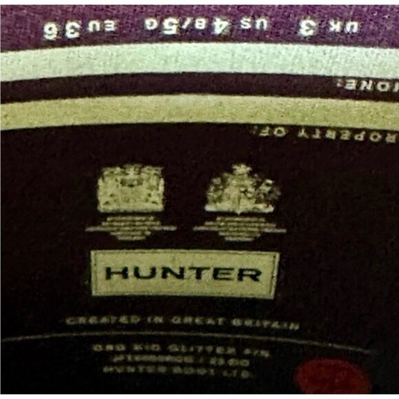 Hunter Women's Purple Glitter Rain Boots Waterproof Wellies US 5 - Picture 6 of 7